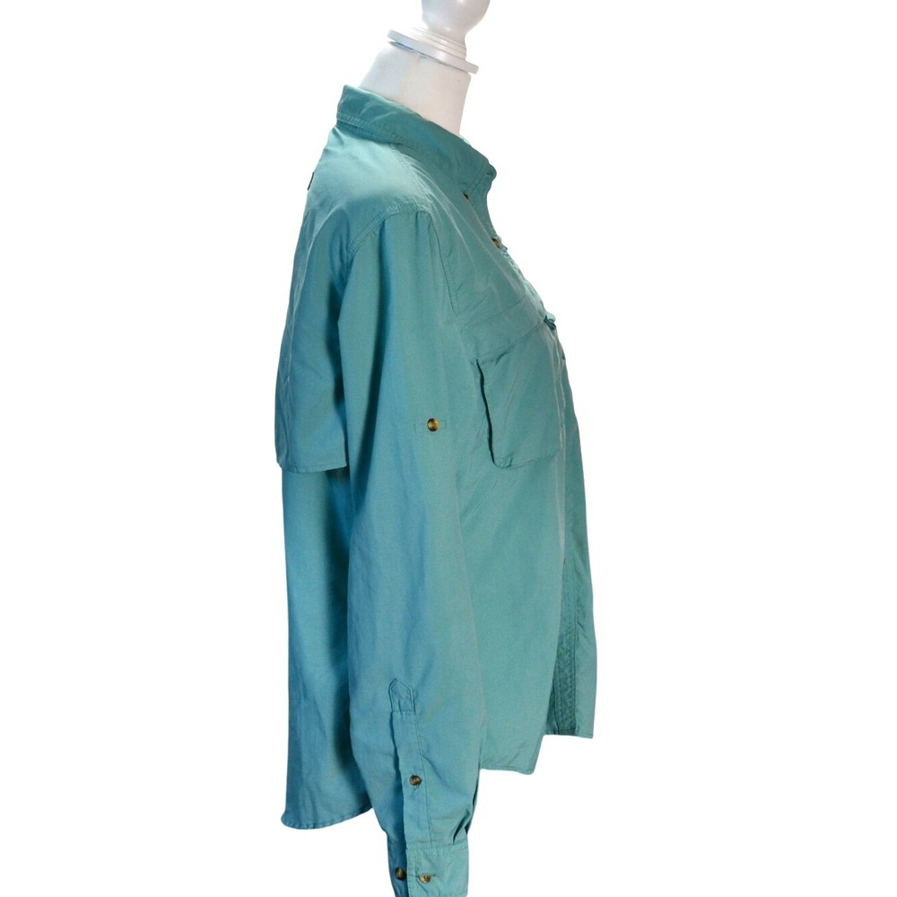 Title for Listing L.L.Bean Tropicwear Fishing Shirt Blue Button Front Womens M - Picture 2 of 7